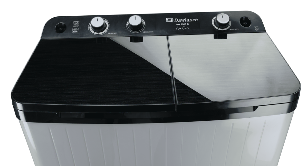 Dawlance DW-7500 TWIN TUB GLASS LID BLACK/GREY Twin Tub Washing Machine