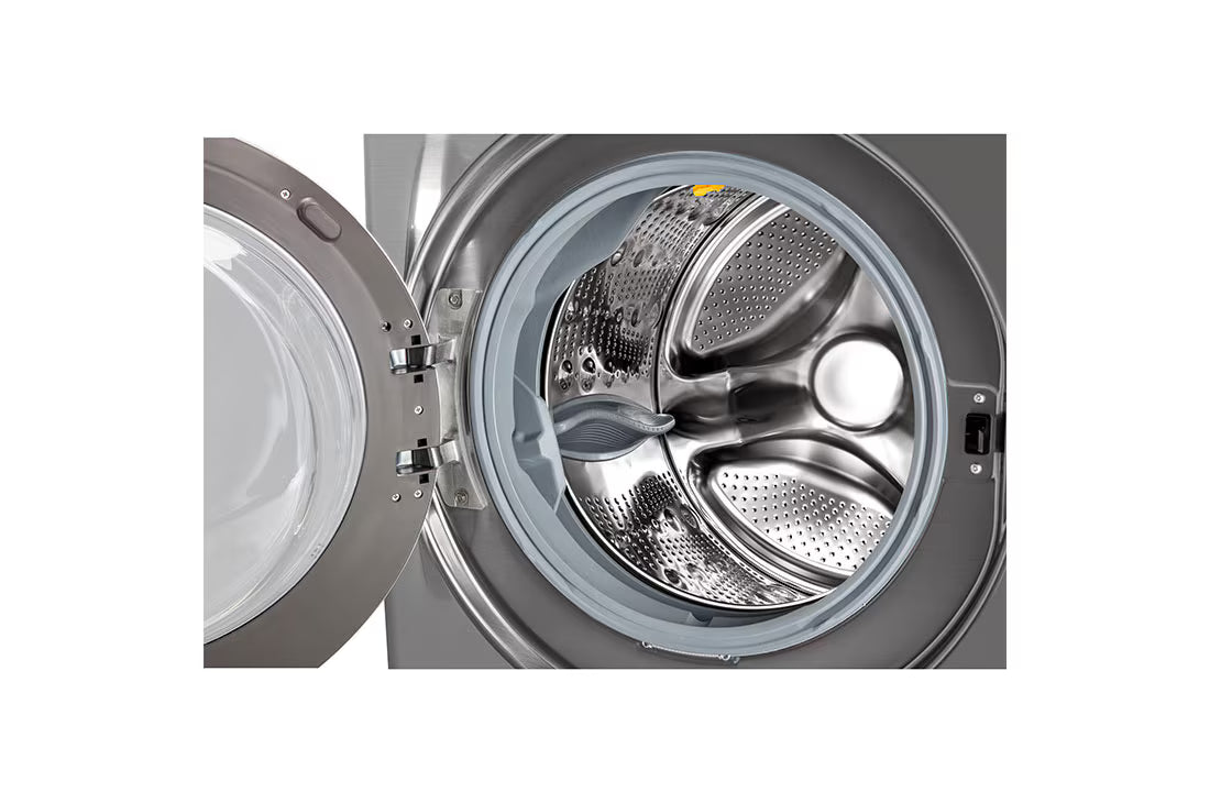 24Kg Front load washing machine, Stainless Steel colour, Steam™, ), 6 Motion DD Motor, ThinQ™