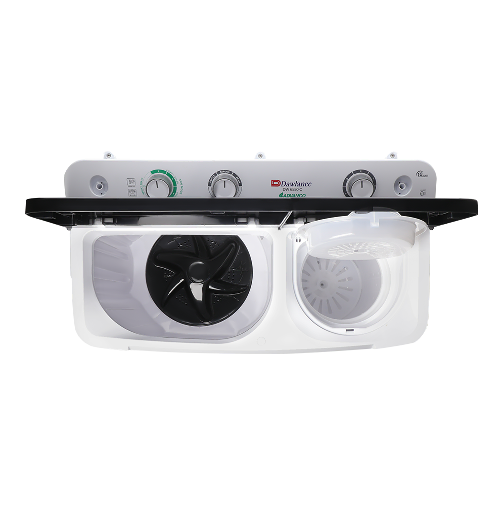 Dawlance DW 6550 GLASS LID (BLACK/GREY) Twin Tub Washing Machine