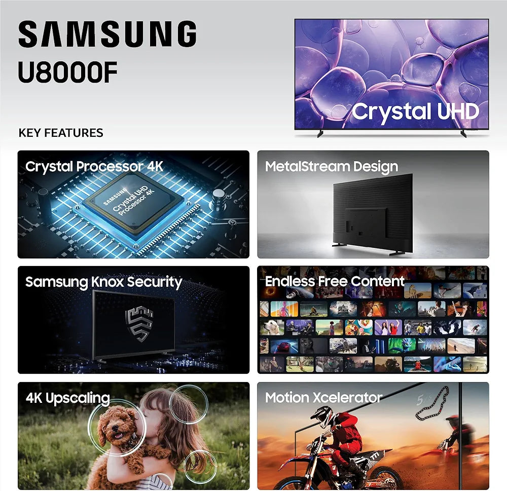 55" Crystal UHD U8000F 4K Smart TV (2025)