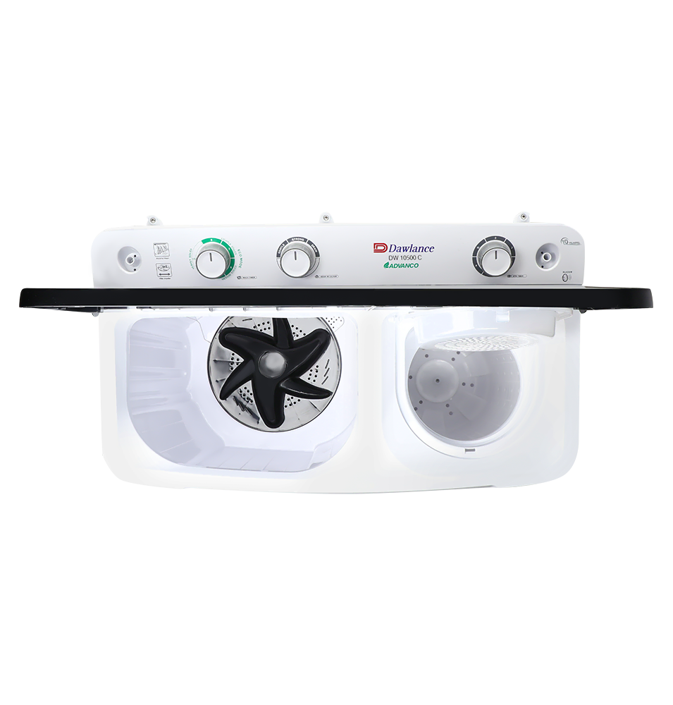 Dawlance DW-10500 TWIN TUB CLEAR LID (WHITE) Twin Tub Washing Machine