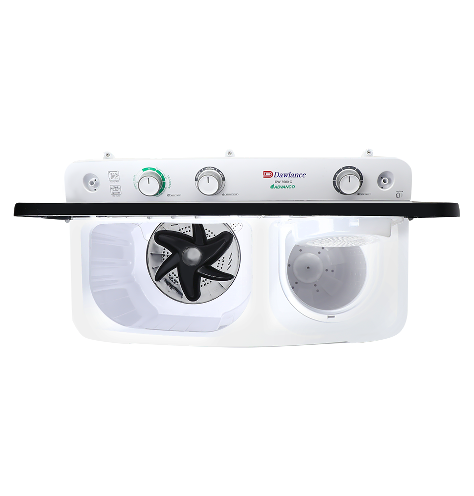 Dawlance DW 7500 TWIN TUB CLEAR LID (WHITE) Twin Tub Washing Machine